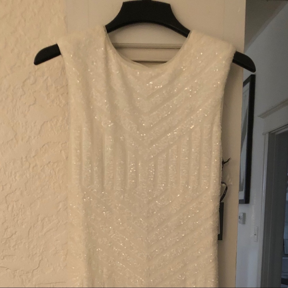 VERA WANG Sequin Long Wedding Dress white-ivory 6